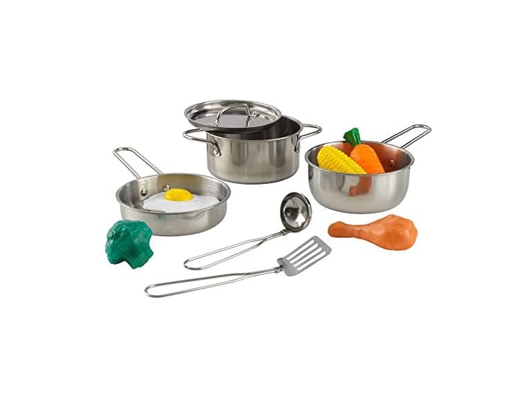 KidKraft Deluxe Cookware Set with Food - Image 1