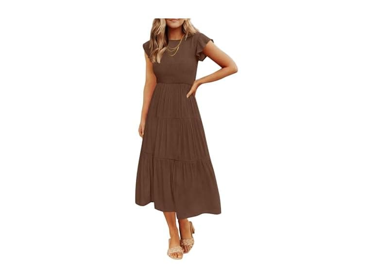 Zesica Women (XL) Summer Casual Short Sleeve Dress - Image 1