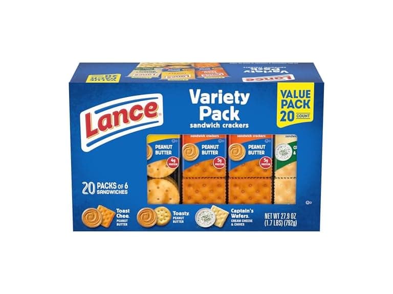 20PK Lance Sandwich Crackers, Variety Pack, 3 Flavors - Image 1