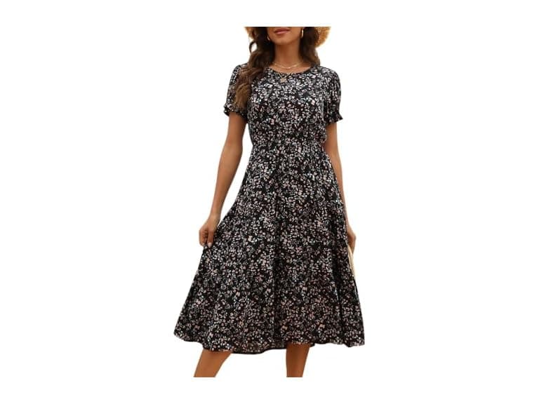 Navins Women (L) Modest Midi Pockets Dress - Image 1
