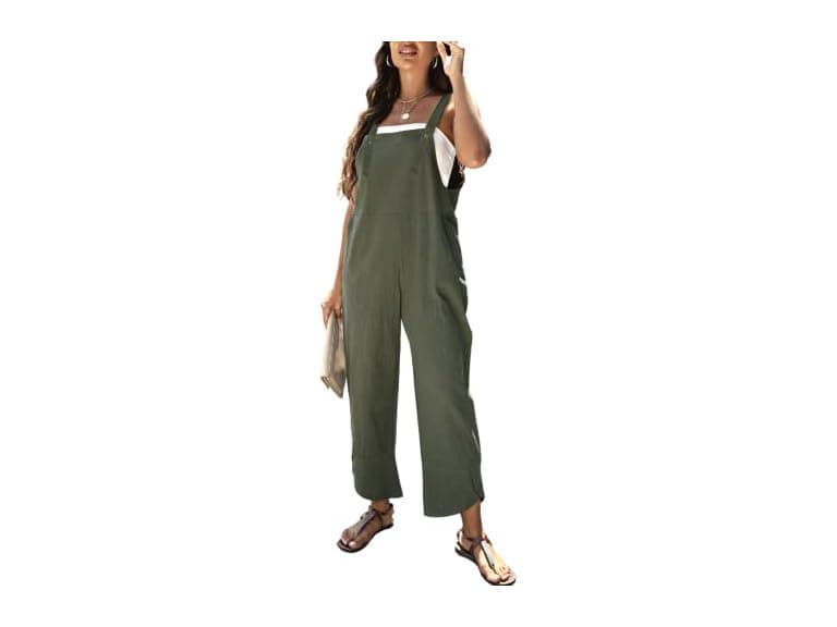 Gozoloma Women (S) Bib Cotton Linen Overalls - Image 1