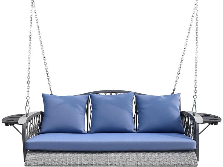 ZZW Wicker Porch Swing Heavy Duty - Image 1