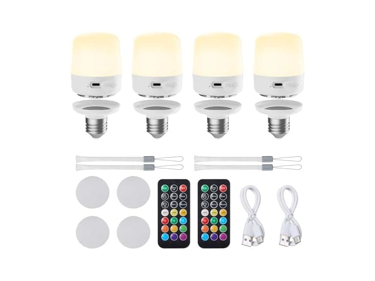 Minetom E26 Rechargeable Light Bulbs 4 Pack - Image 1