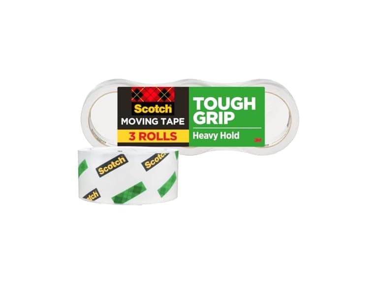 Scotch Tough Grip Moving Packing Tape, Clear 3Pk - Image 1