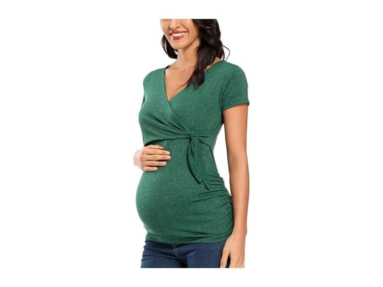 Glampunch Women (M) Maternity Shirts Short Tops - Image 1