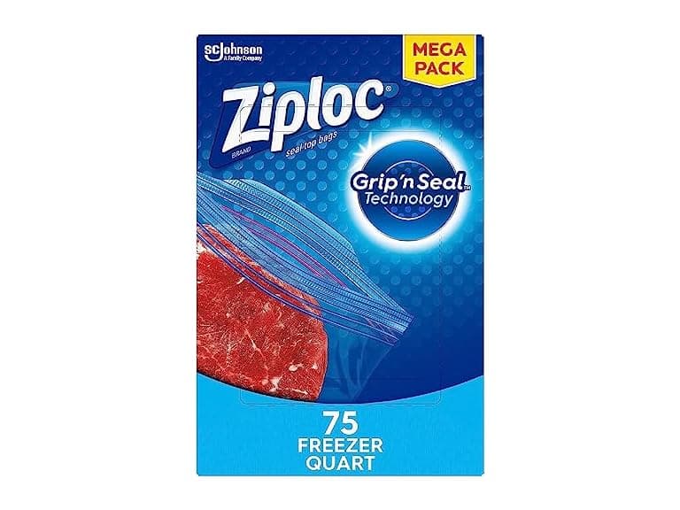 Ziploc Freezer Bags, Quart, 75-Count - Image 1