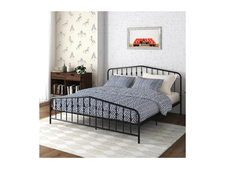 Novogratz Bushwick Metal Bed King Black - Image 1