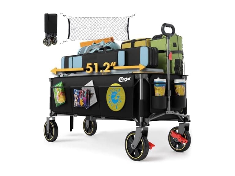 Portal 51.2" Black Foldable Wagon Cart - Image 1