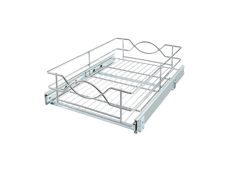 D Single-Tier Wire Pull Out Kitchen and Bath Storage Basket w - Image 1