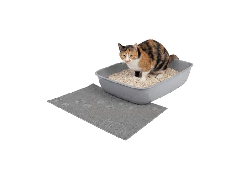 Kitty City Small Cat Litter Mat – 23.5”x13.75”, Gray - Image 1