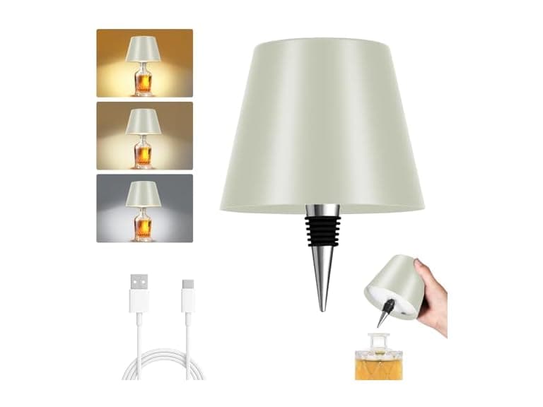 Beige Shade Wireless Bottle Lamp - Image 1