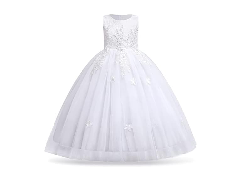 Idopip (5-6 Years) Flower Girl Lace Kids Dress - Image 1