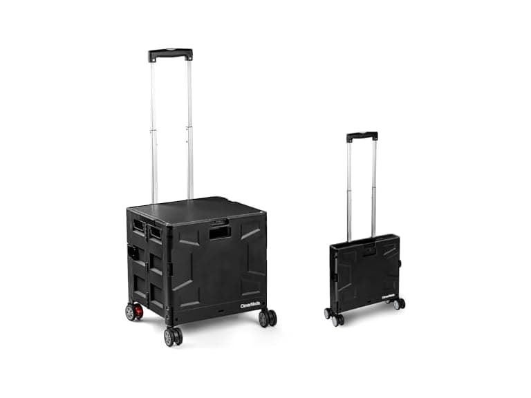 CleverMade Collapsible Wheeled Crate, 35L Capacity, 4 Wheels - Image 1
