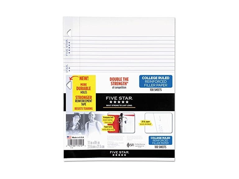 Five Star Loose Leaf Paper, 8.5x11, 100 Sheets - Image 1