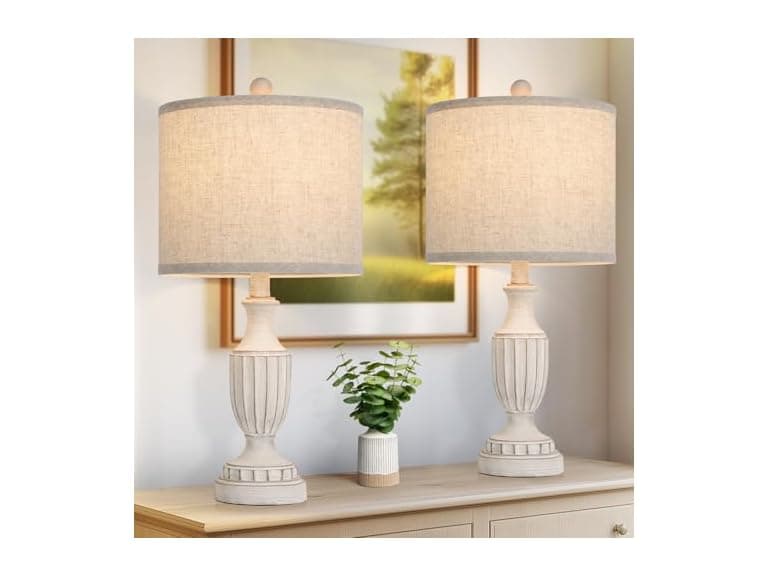 TOBUSA 22“ Rustic Table Lamps Set of 2 - Image 1