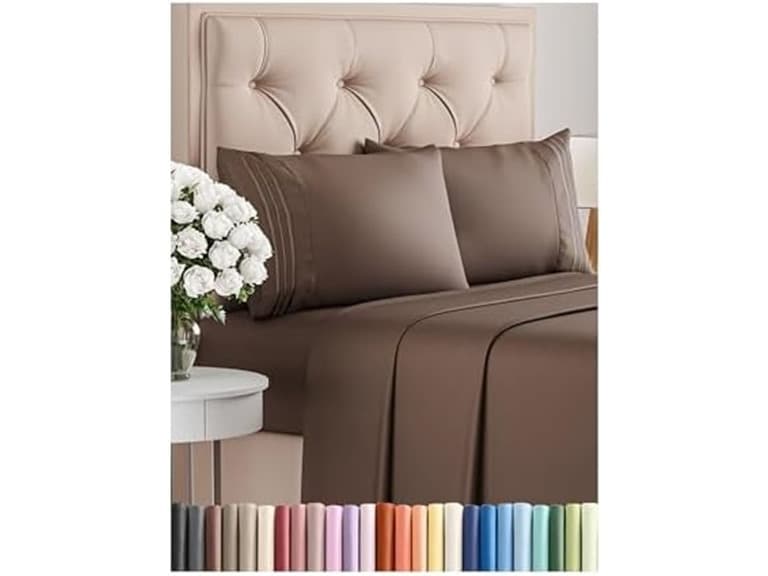 King 6-Piece Sheet Set Deep Pocket White - Image 1