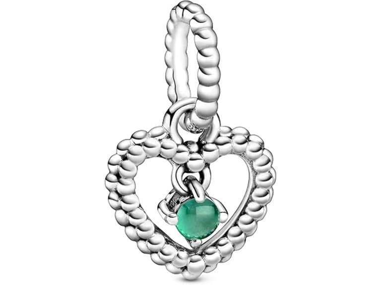 PANDORA Heart, Rainforest Green Crystal Charm - Image 1