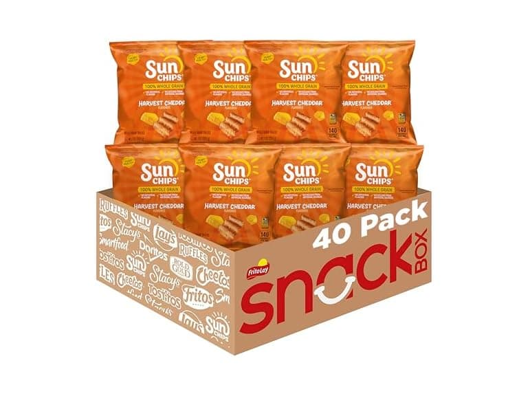 40PK SunChips 100% Whole Grain Chips, Harvest Cheddar - Image 1
