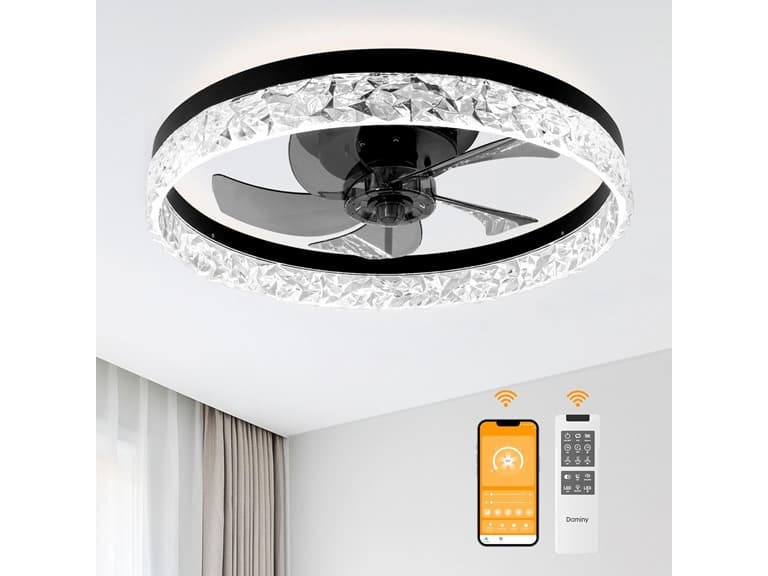 DAMINY Ceiling Fandelier with Lights | 20in (Open Box) - Image 1