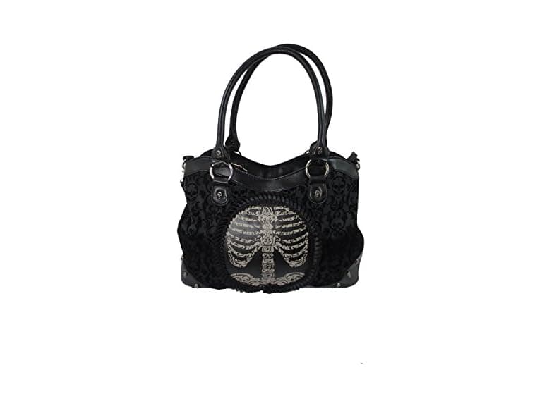 Lost Queen Women (L) Goth Steampunk Flocked Bag - Image 1
