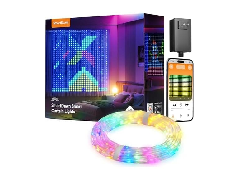 Brightown 900 RGBIC LEDs Smart Curtain Lights with DIY GIF - Image 1