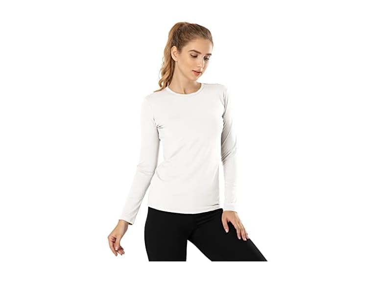 Mancyfit Women (S) Thermal Layer Crew Neck-white - Image 1