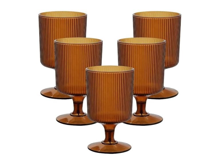 Fun Express 8 oz. Vintage Modern Amber Plastic Highball Glasses - Image 1