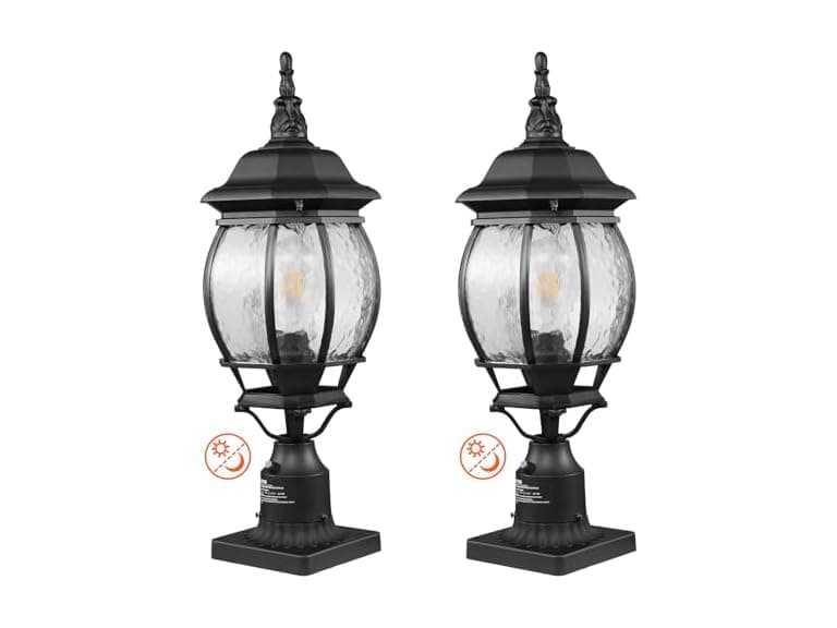 2 Pack Dusk to Dawn Outdoor Post Light, 20.87 - Image 1