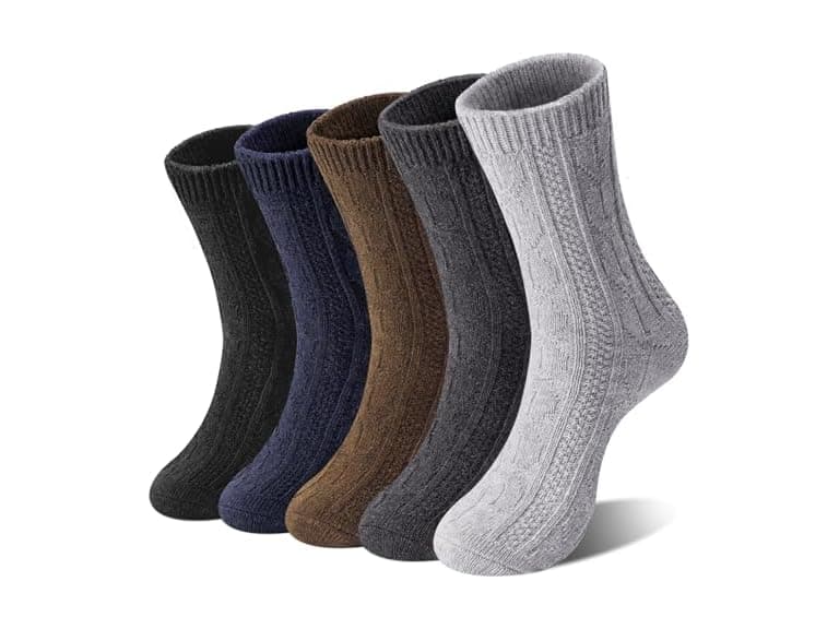 Loritta Women (L) Wool Winter Crew Stocking Socks - Image 1