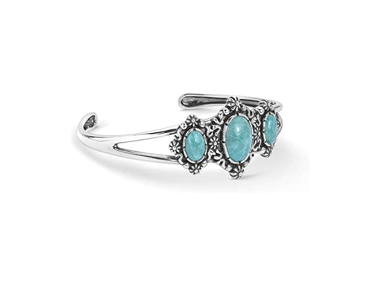 American West Sterling Silver Turquoise Cuff - Image 1