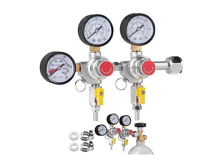 Double Gauge Regulator, CO2 Regulator Gauge with - Image 1