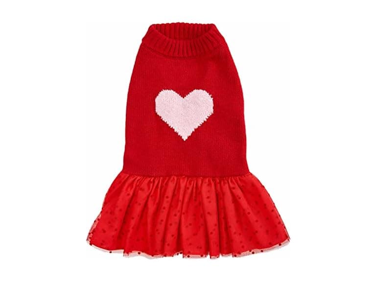 Blueberry Pet Heart Dog Sweater Dress - Image 1