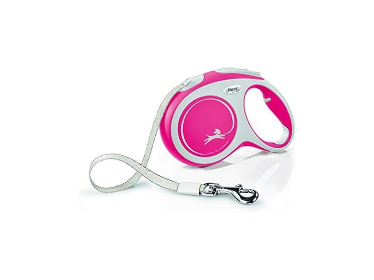 Flexi New Comfort Tape Grey & Red Retractable Dog Leash - Image 1