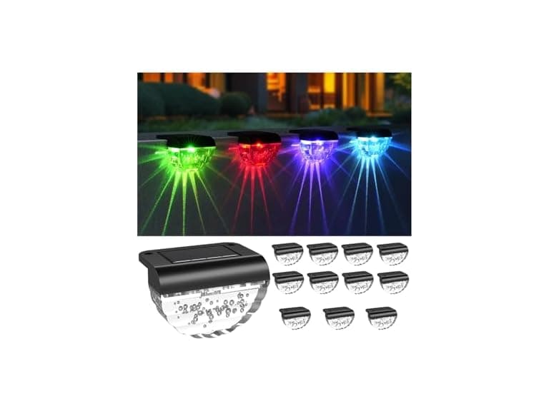 Melunar 12 Pack Solar Deck Lights RGB - Image 1