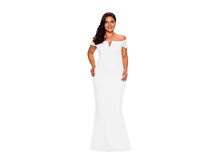 Lalagen Women (XXL) Off Shoulder Long Formal Dress - Image 1