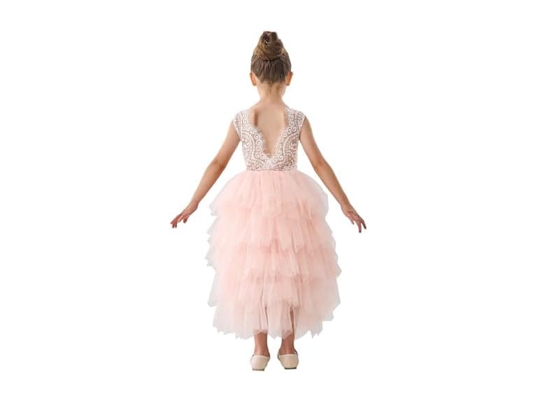 2Bunnies Women (9-10 Years) Girl Peony Lace Dress - Image 1