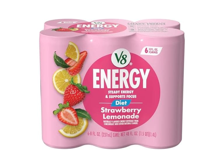 6PK V8 Energy Diet Strawberry Lemonade Juice - Image 1