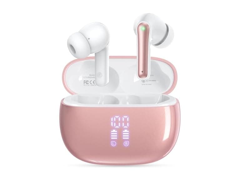 HUIFU Bluetooth Wireless Earbuds, Blush - Image 1