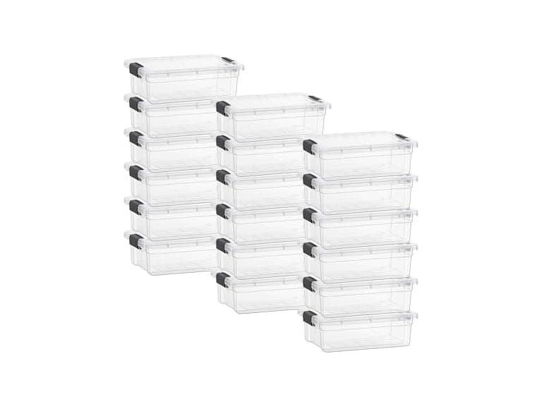 Superio Clear Storage Box with Lid, 2.3 Quart 18 Pack - Image 1