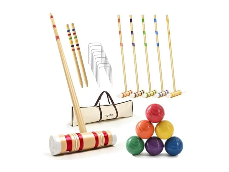 6-Player Croquet Set Lawn Game w/ Bag - Image 1