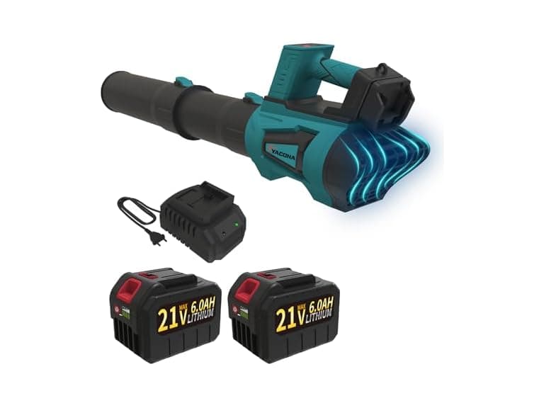 Blue 21V Quiet 6-Speed Electric Leaf Blower - Image 1