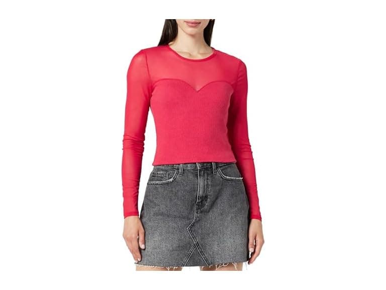 The Drop Martina Sweetheart Mesh Top - Image 1