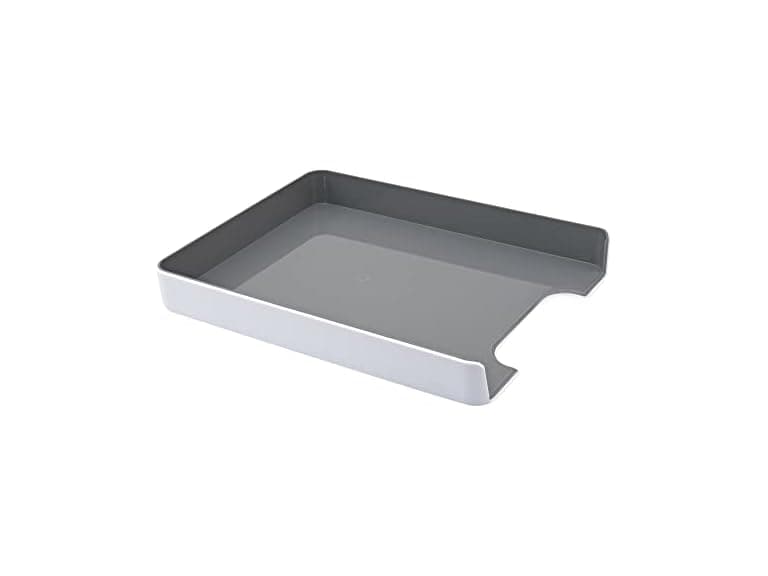 Fusion Letter Tray, 1 3/4" H x 10" W x 12 3/4" D, White/Gray - Image 1