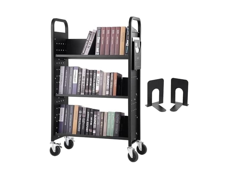 Book Cart, 330 lbs Library Cart, 31.1" x 15.2" - Image 1
