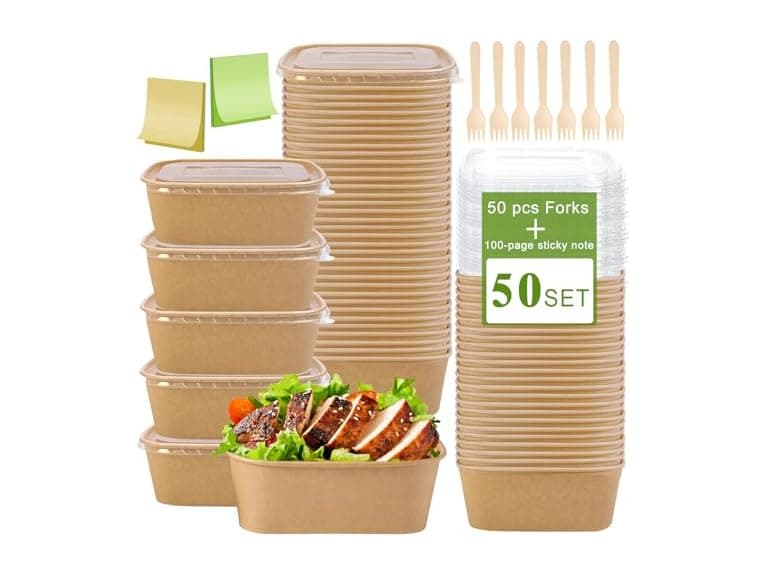 50-Pack 22Oz Kraft Paper Bowls - Image 1