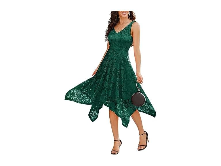 Meetjen Women (XL) Wedding Formal Fancy Knee Dress - Image 1