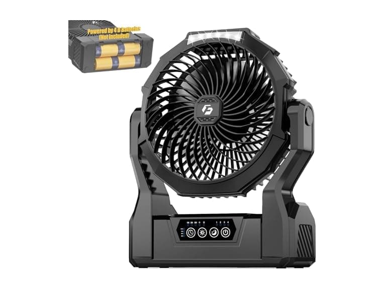 XZK Battery Operated Fan, 2-in-1 D-Cell - Image 1