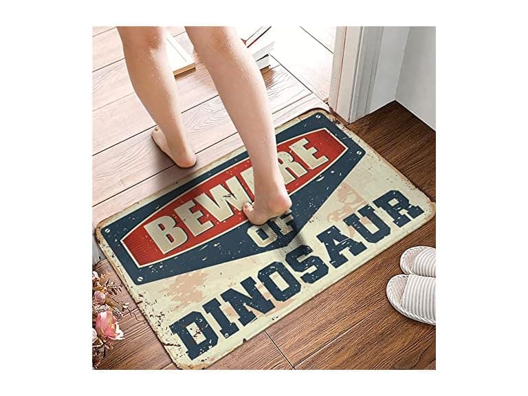 COTECI Front Porch Rugs Beware of Dinosaur - Image 1