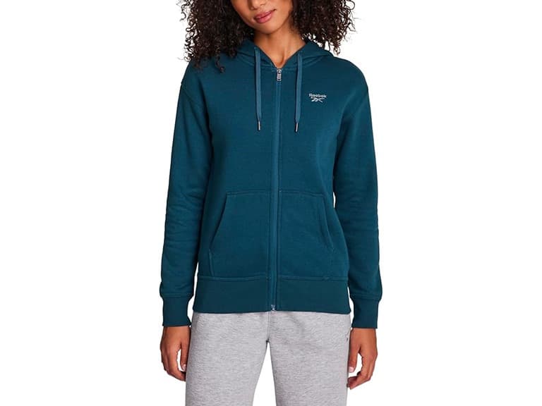 Reebok Women Women’s Rhinestone Full-Zip Hoodie - Image 1