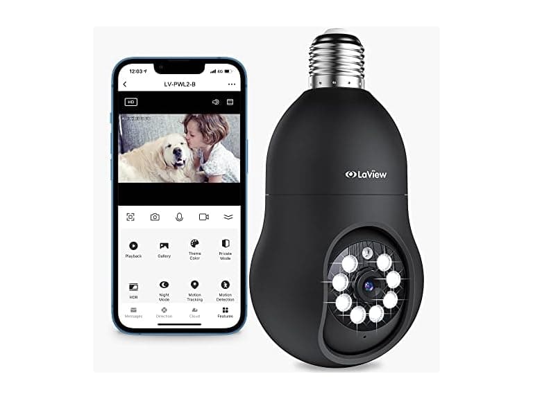 LaView L2-B 4MP Bulb Security Camera Black - Image 1